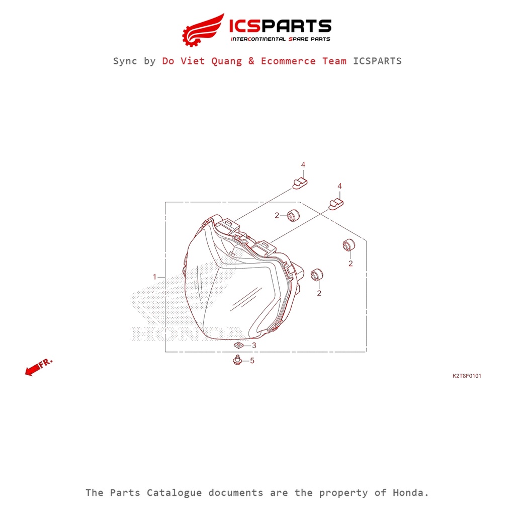 ชุดไฟหน้า(Nhx125-2V,3V) (F-1-1-A) HONDA Lead 125 (2022) อะไหล่แคตตาล็อก