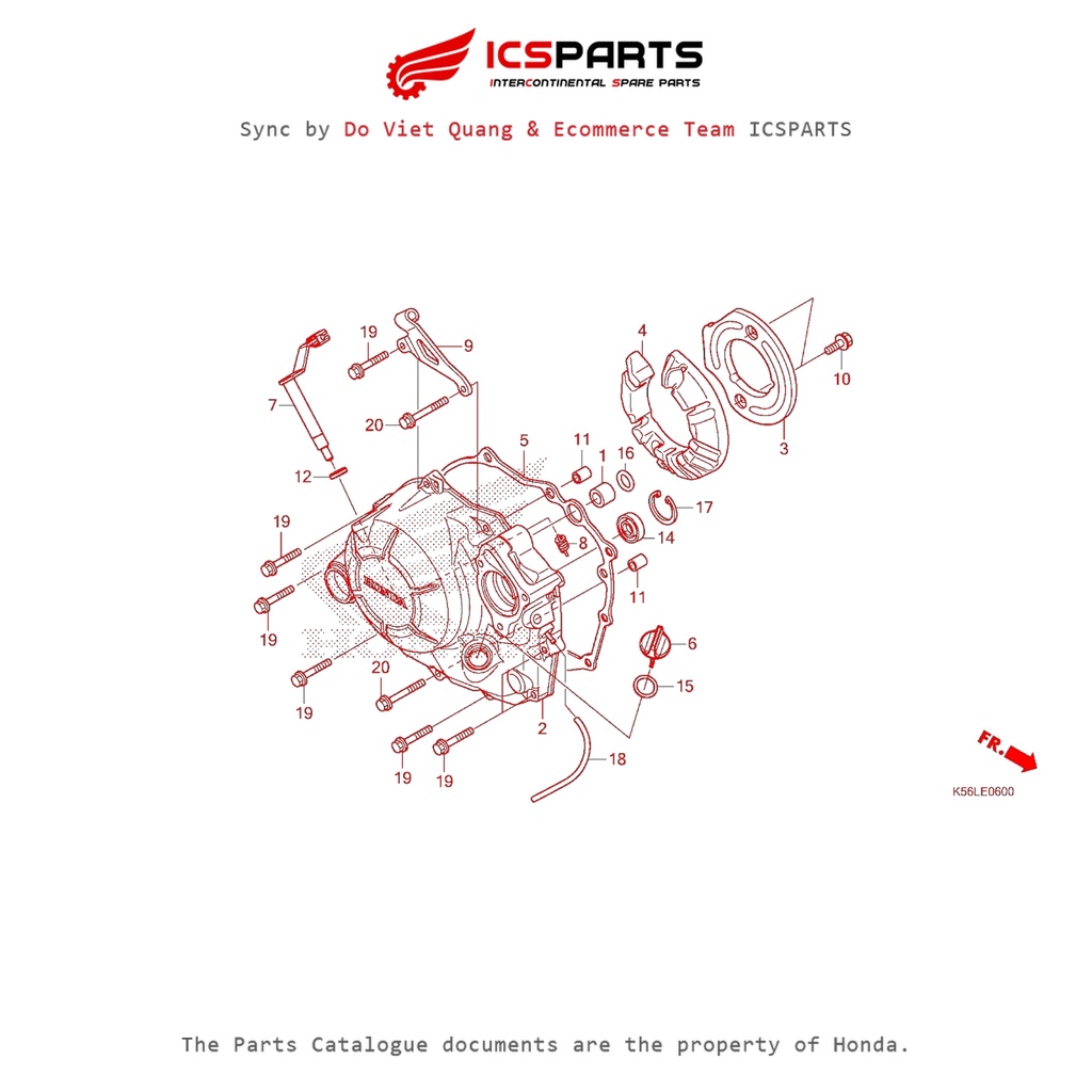 ฝาครอบเครื่องขวา (E-6-A) HONDA Winner X (2022+) (K2P) อะไหล่แคตตาล็อก
