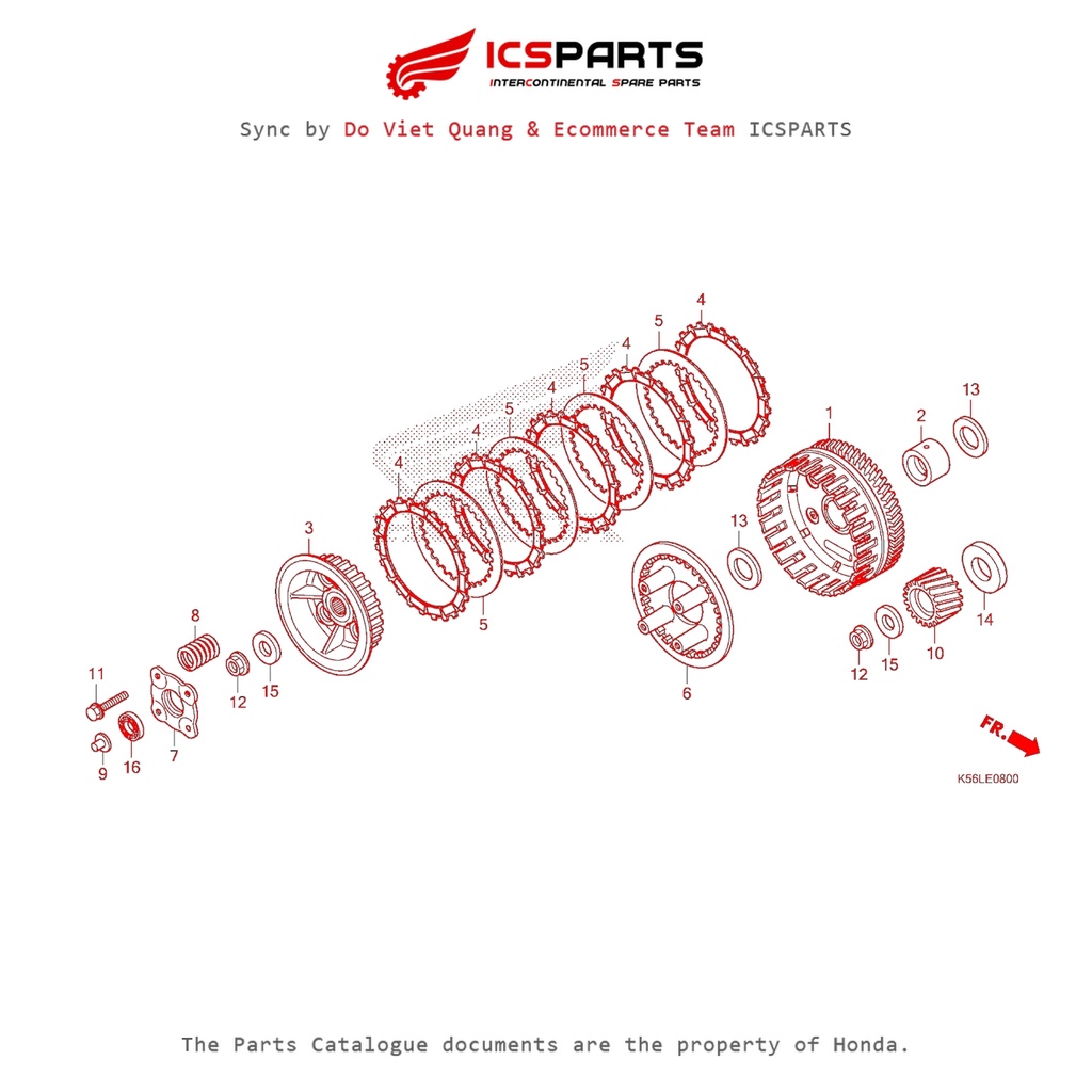 คลัทช์ (คลัตช์) (E-8-B) HONDA Winner X (2022+) (K2P) อะไหล่แคตตาล็อก