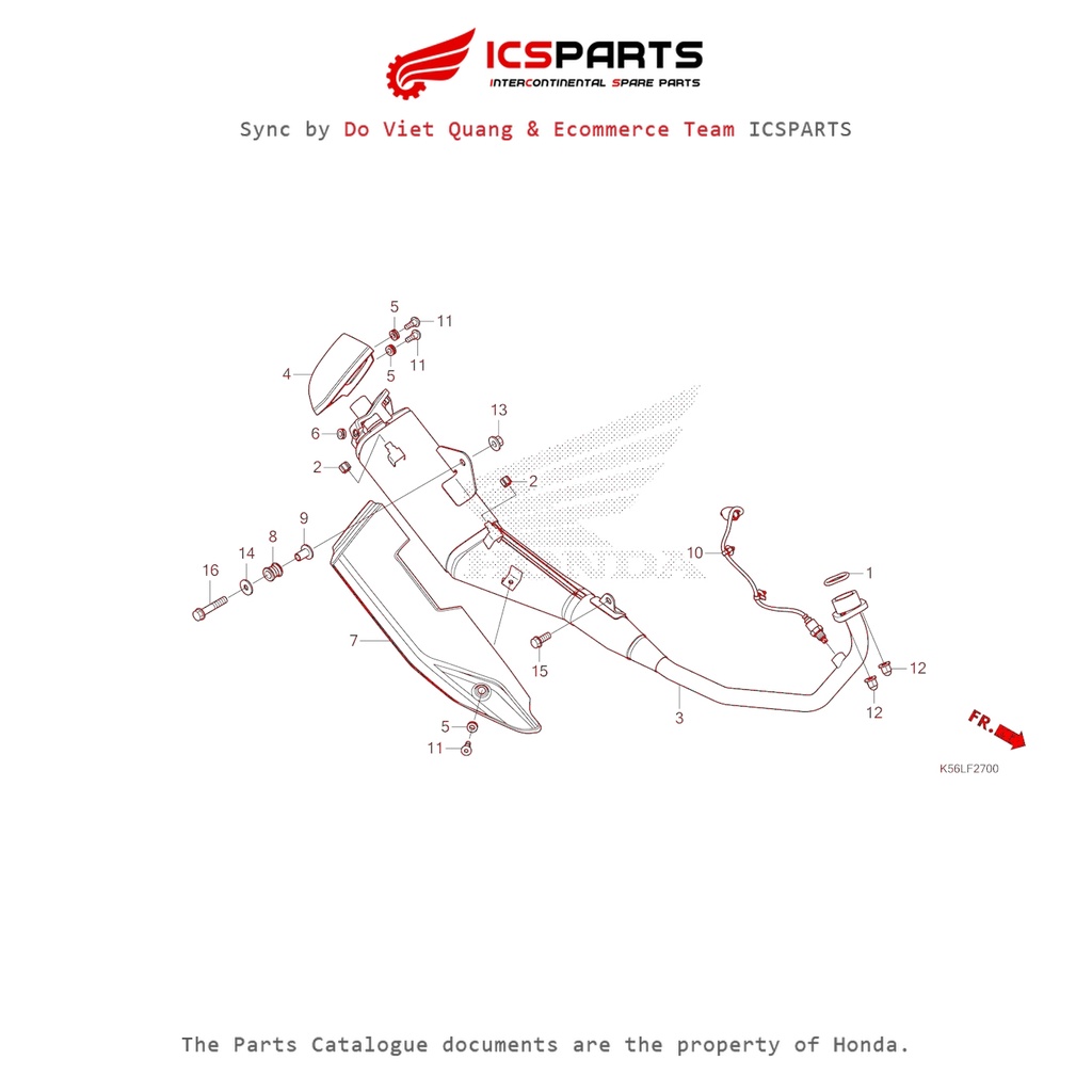 ท่อไอเสีย (F-27-B) HONDA Winner X (2022+) (K2P) อะไหล่ Catalogue
