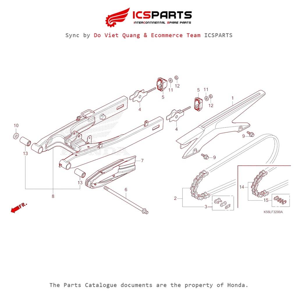 ชุดประกอบอาร์มหลัง (อาร์มหลัง) (F-32-A) HONDA Winner X (2022+) (K2P) อะไหล่ Catalogue