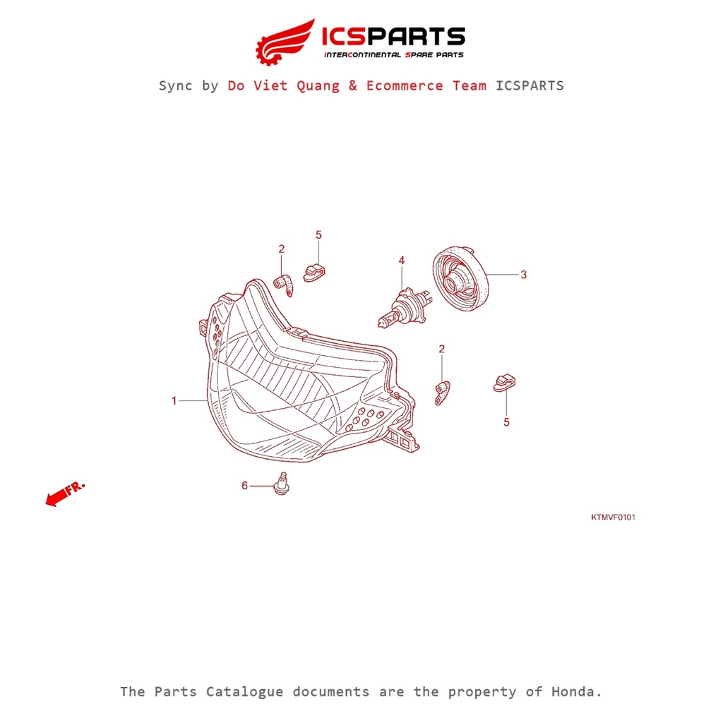 Future Neo Ktmj (F-1- HEADLIGHT (ANF125MV6) - HEADLIGHT-A) HONDA Future Neo Ktmj Parts Catalogue