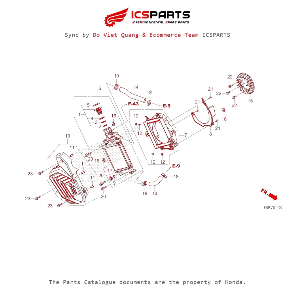 หม้อน้ํา (Sh125Dp,Adp/Sh160Dp,Adp) (E-14-A) HONDA Sh 125 / Sh 160 (2024) อะไหล่Catalogue