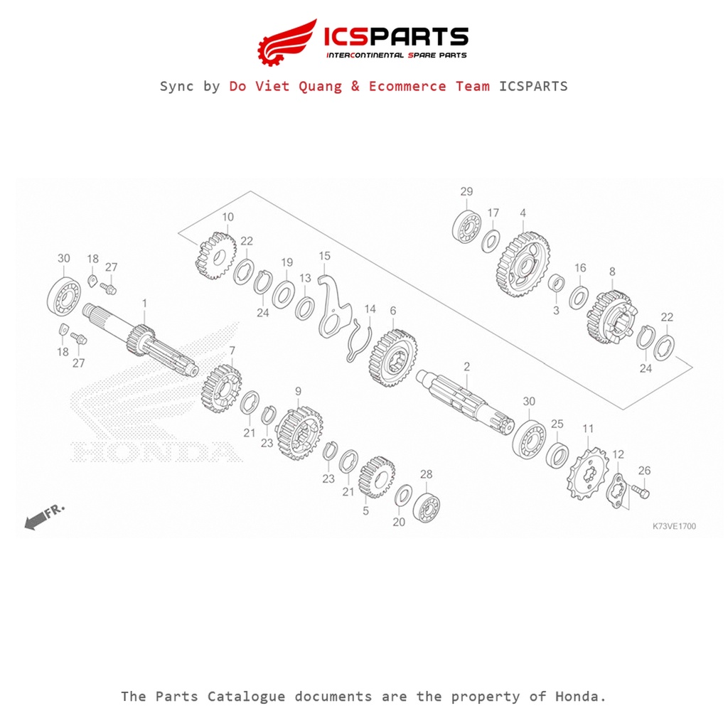 ชุดขับ (E-17-B) HONDA Future 125 K73 (2020) อะไหล่แคตตาล็อก