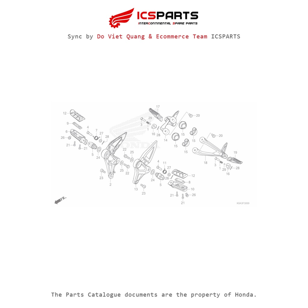พักเท้า (F-30-B) HONDA Cb300R (2019+) อะไหล่ Catalogue