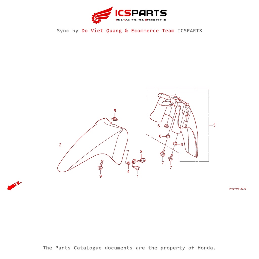 ฟอนต์บังโคลน (F-6-B) HONDA Wave 100 Kwyp (2013) อะไหล่ Catalog