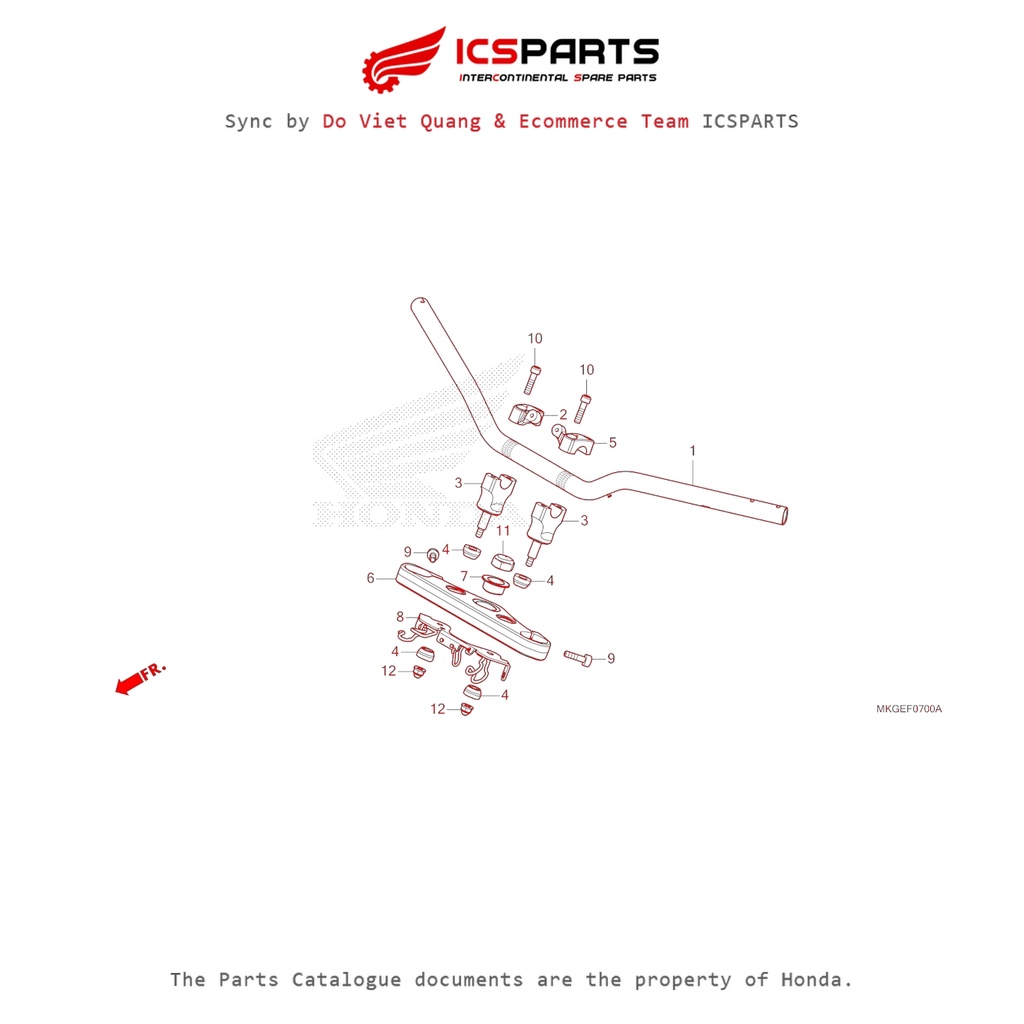 แฮนด์ / ตะเกียบตัวบน (F-7-A) HONDA Rebel 500 (2023) อะไหล่ Catalog