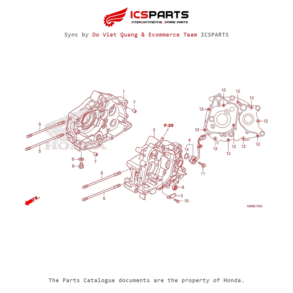 บล็อกเครื่องยนต์ - Engine Wall (E-15-B) HONDA Wave 110 K89 (2017) อะไหล่ Catalogue
