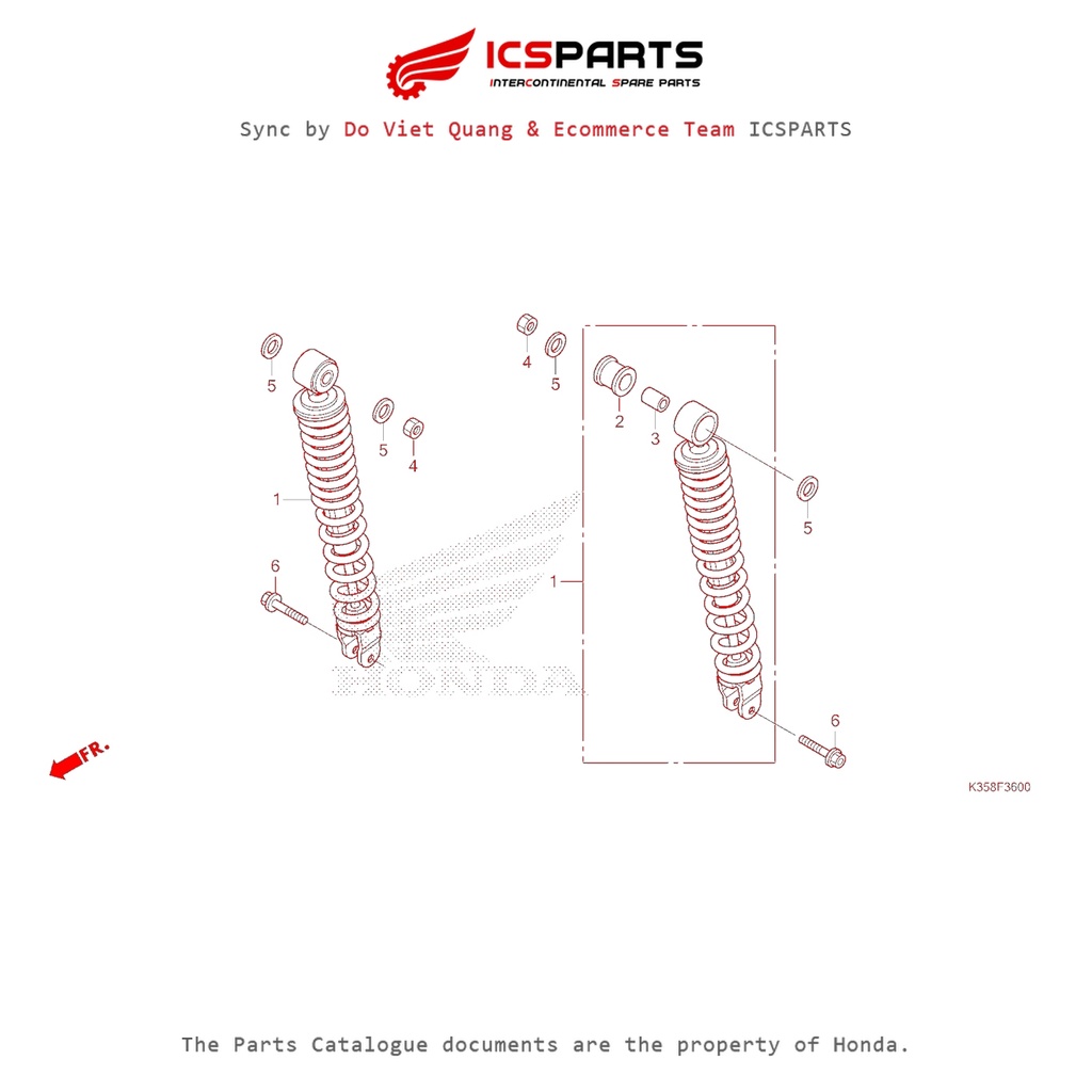 โช๊คหลัง (F-36-A) HONDA Pcx 125 K35A (Ww125E) (2013) อะไหล่ Catalog
