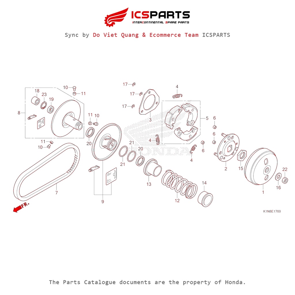 หม้อหลัง - Dad Ba Cang (E-17-B) HONDA Sh Mode (July/205+) อะไหล่แคตตาล็อก