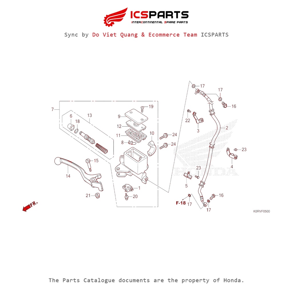 กระบอกหลักเบรคหน้า (Sh125D/Sh160D) (F-5-A) HONDA Sh 125 / Sh 160 (2024) อะไหล่Catalogue