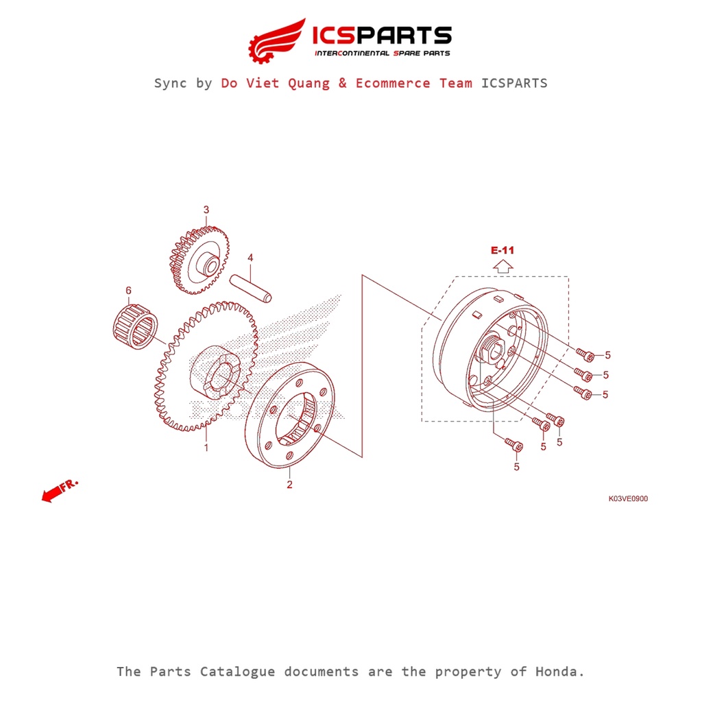สตาร์ทเตอร์ (E-9-B) HONDA Wave 110 K03V (2014) อะไหล่แคตตาล็อก