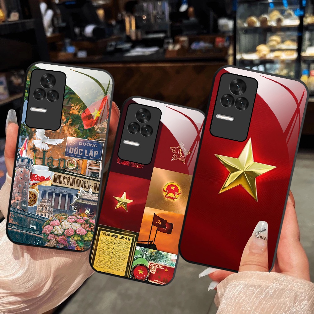 เคส Xiaomi Redmi K50 / K50 Gaming / K50 Ultra พิมพ์ลายธงแดงและดาวเหลืองของลุงโฮ