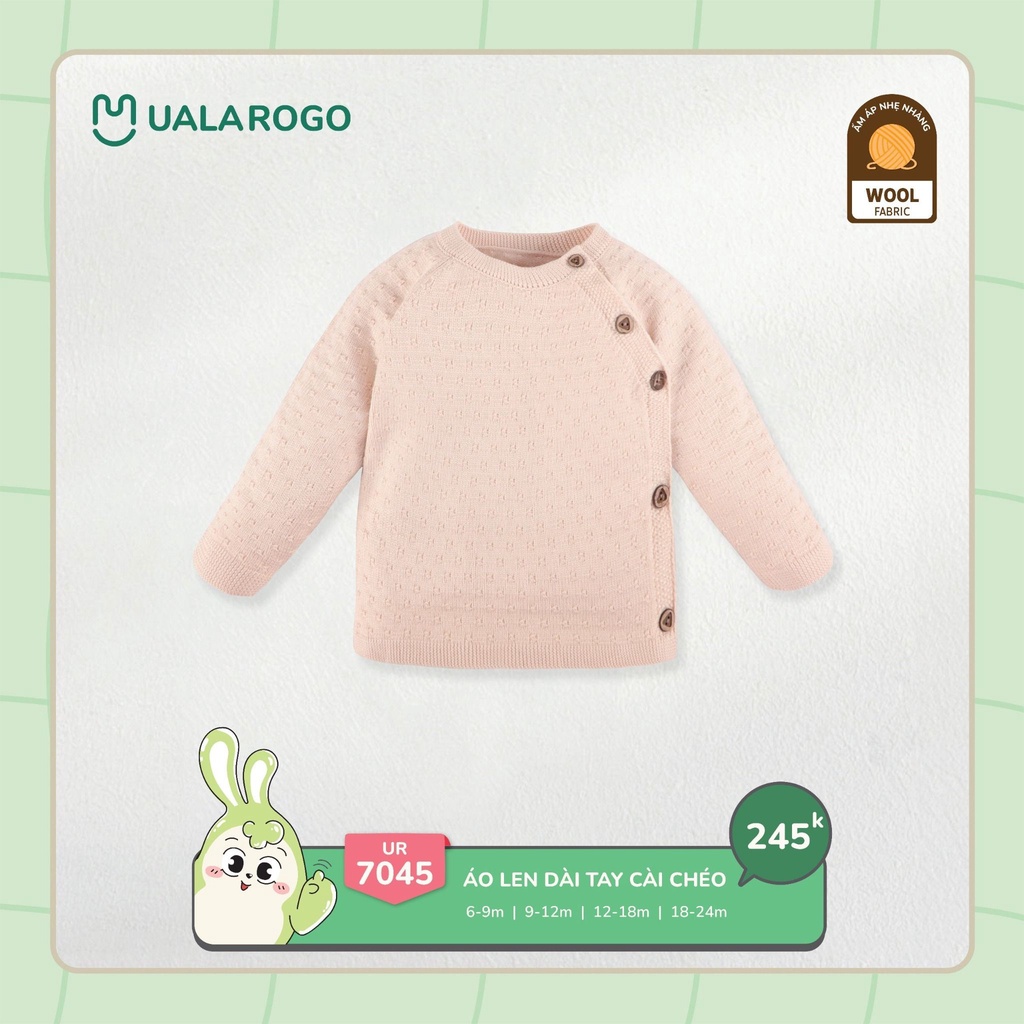 UR - เสื้อสเวตเตอร์แขนยาว Cross-over UR 7045 - สีเบจ - SS25.T4A - UF24A - FT4C