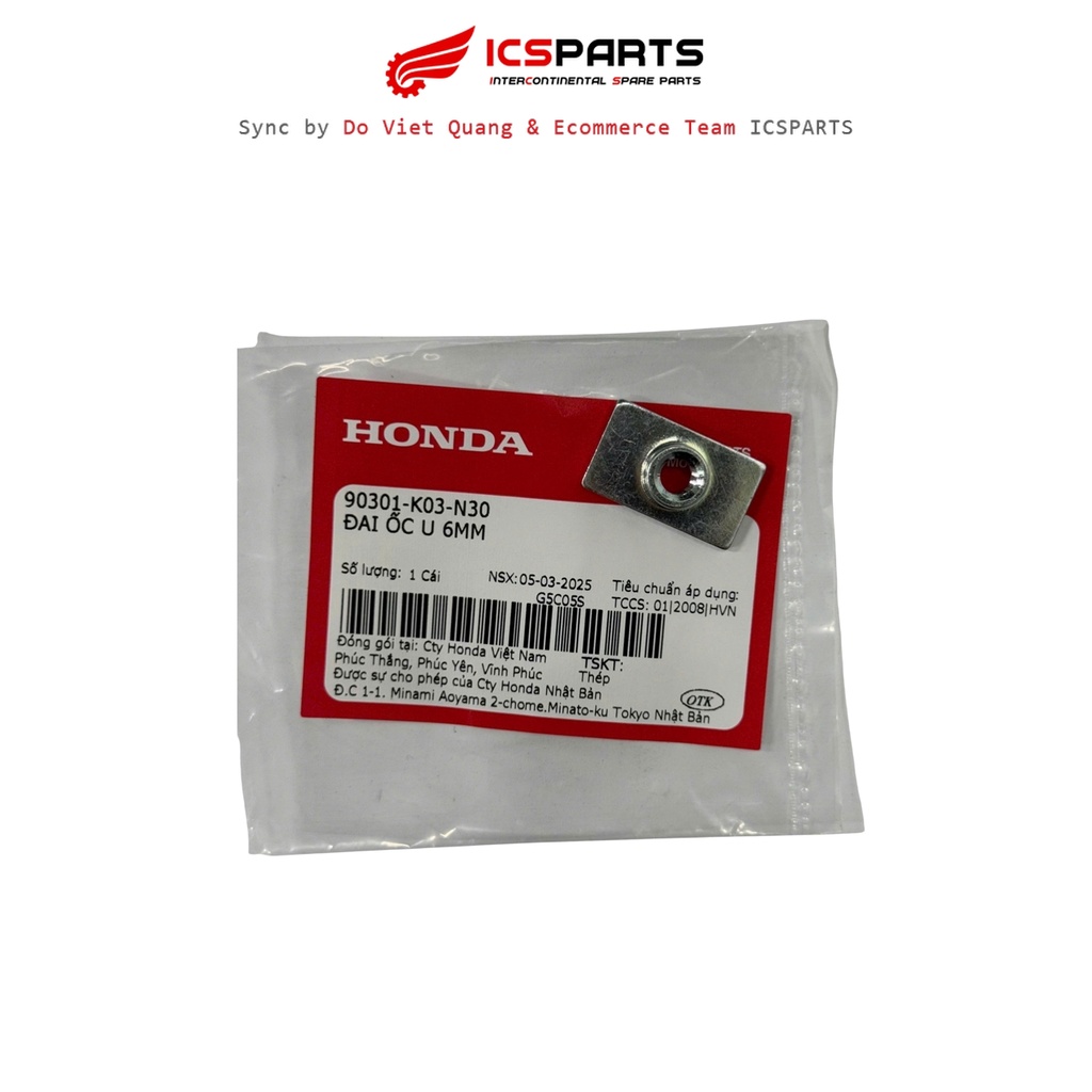 6Mm U Nut HONDA Wave Rsx 110 / Winner 150 / Winner X V2 V 3 V4 (90301-K03-N30)