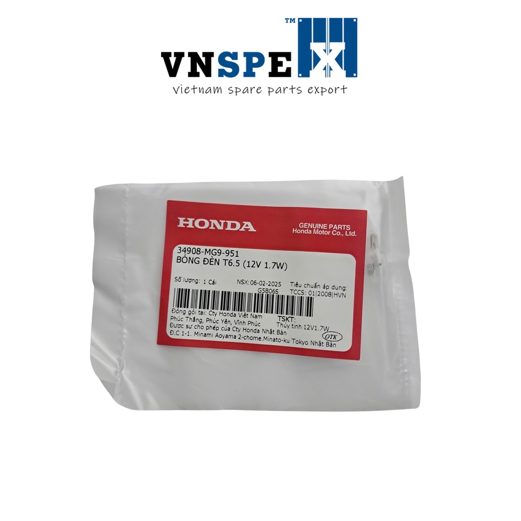 หลอดไฟ T6.5 (12V 1.7W) HONDA Future, Lead, Sh, Wave - 34908MG9951