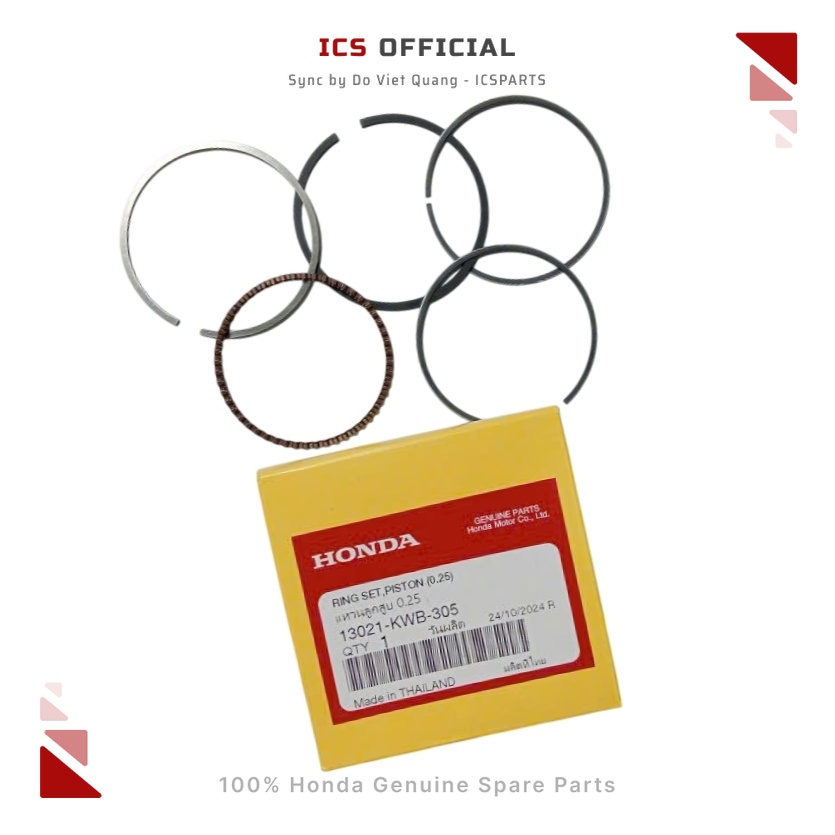แหวนลูกสูบ Core ชุด 1 (0.25) Wave Rs, Wave Rsx, Early Wave S (13021-KWB-305)