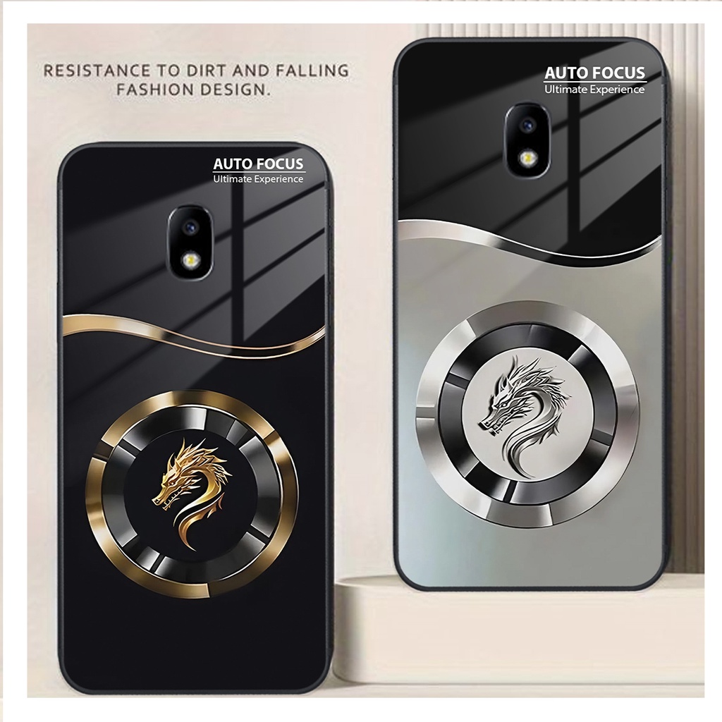 เคส Samsung J3 Pro / J5 Pro / J7 Pro / J7 Plus กระจกนิรภัยสุดหรู หรูหรา FOCUS DRAGON