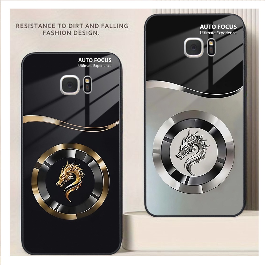 เคส Samsung NOTE 5 / S6 / S6 EDGE / S7 / S7 EDGE กระจกนิรภัยหรูหรา FOCUS DRAGON
