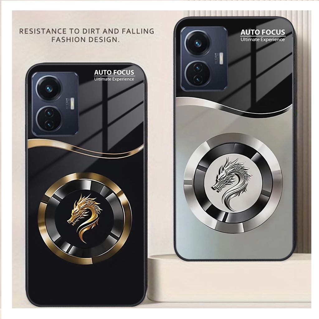 เคส Vivo Y55 4G - Y55 2022 กระจกนิรภัยหรูหรา FOCUS DRAGON