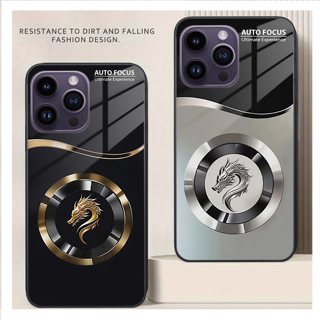 เคสสําหรับ Iphone 13-IPHONE 13 PRO-IPHONE 13 PRO MAX-IPHONE 13 MIN กระจกนิรภัยหรูหรา FOCUS DRAGON