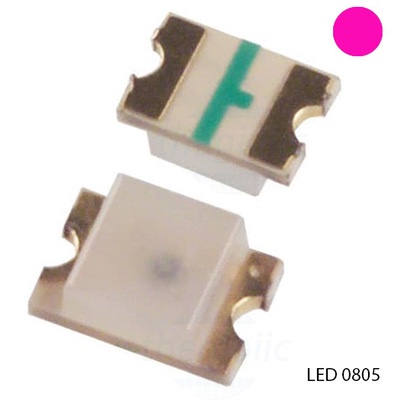 [30 ชิ้น]- สติ๊กเกอร์ SMD สีชมพู LED 0805 Harvatek โปร่งใส