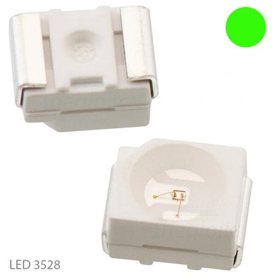 [50 ชิ้น]- สติ๊กเกอร์ SMD แบบใส LED 3528 สีเขียว