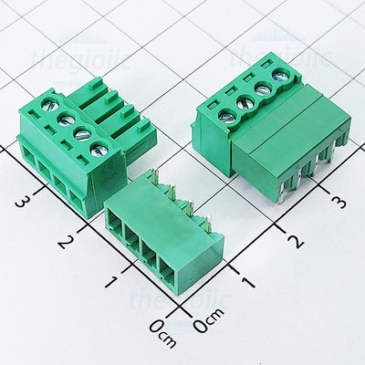 [5 ชิ้น]- KF-3.81-4-R Terminal Block Plug-in PCB การประสาน 4 Pins โค้ง 3.81 มม. 300V 10A