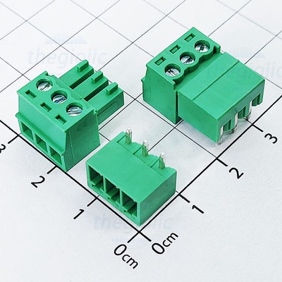 [5 ชิ้น]- KF-3.81-3-R Terminal Block Plug-in PCB การประสาน 3 Pins โค้ง 3.81 มม. 300V 10A