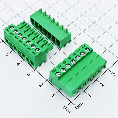 [3 ชิ้น]- KF-3.81-7-R Terminal Block Plug-in Solder PCB 7 Pins โค้ง 3.81 มม. 300V 10A