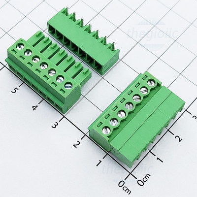 [2 ชิ้น]- UL-3.81-7-R Terminal Block Plug-in Solder PCB 7 Pins โค้ง 3.81 มม.300V 10A ULO