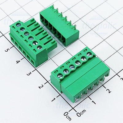 [2 ชิ้น]- KF-3.81-6-R Terminal Block Plug-in PCB การประสาน 6 Pins โค้ง 3.81 มม. 300V 10A ส่วนประกอบอ