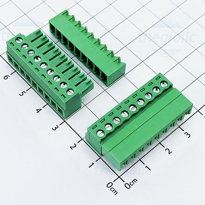 [2 ชิ้น]- KF-3.81-R Terminal Block Plug-in PCB การประสาน 9 Pins โค้ง 3.81 มม. 300V 10A