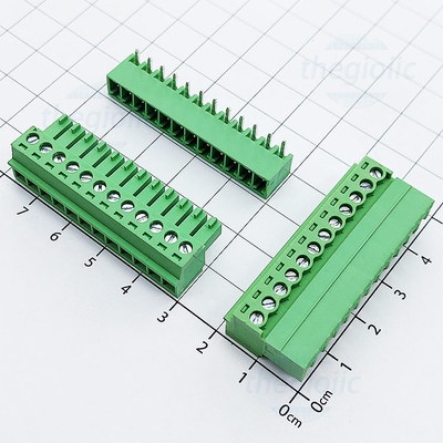 UL-3.81-12-R Terminal Block Plug-in PCB การประสาน 12 Pins โค้ง 3.81 มม. 300V 10A ULO