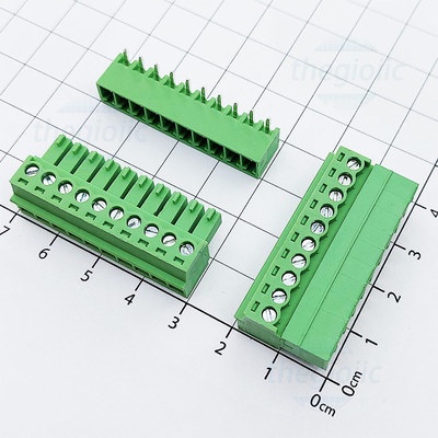 UL-3.81-10-R Terminal Block Plug-in PCB การประสาน 10 Pins โค้ง 3.81 มม.300V 10A ULO