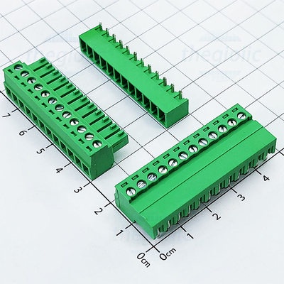 KF-3.81-12-R Terminal Block Plug-in PCB การประสาน 12 Pins โค้ง 3.81 มม.300V 10A ส่วนประกอบอัจฉริยะ