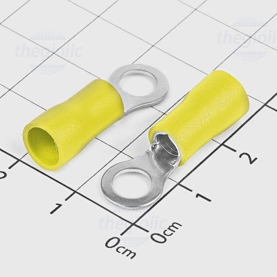 [20 ชิ้น]- RV5.5-5 หัวคอสกลม 48A ขนาดสายไฟ 12-10AWG M5 สกรูสีเหลือง