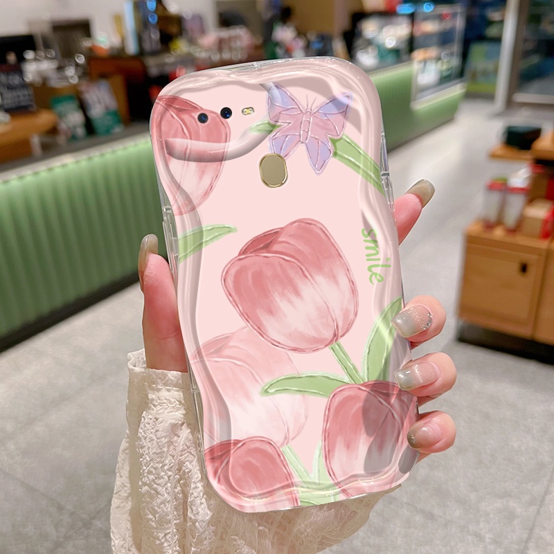 เคส OPPO A7 A5s A5 A3s A12e A12s A11k Realme C1 เคสใส ทิวลิปสวย การ์ตูน Z5129