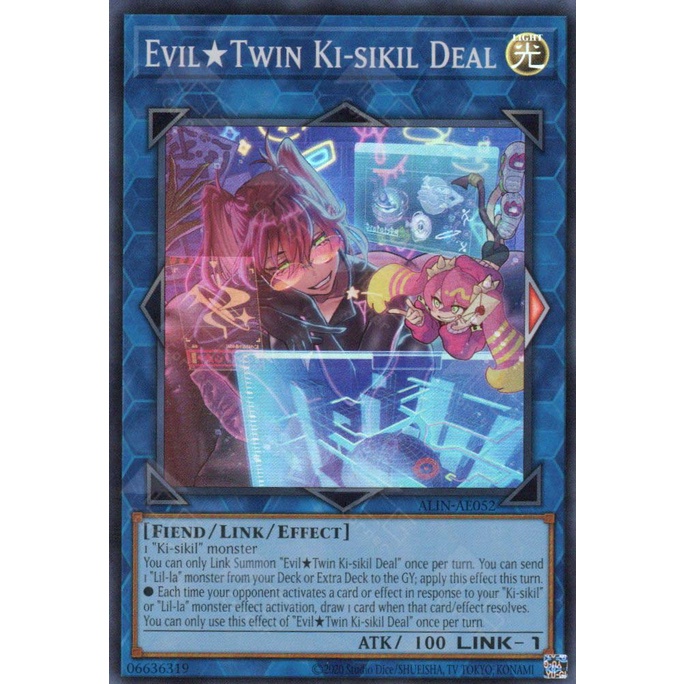 Yugioh! การ์ด -ALIN-AE052 Evil Twin Ki-sikil Deal (SR)
