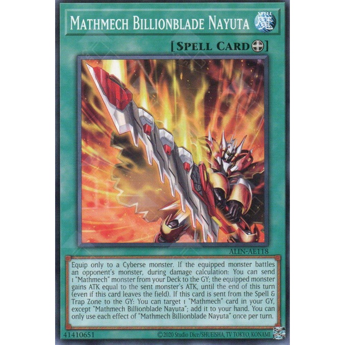 การ์ด Yugioh! - ALIN-AE047 ALIN-AE118 Mathmech Billionblade Nayuta