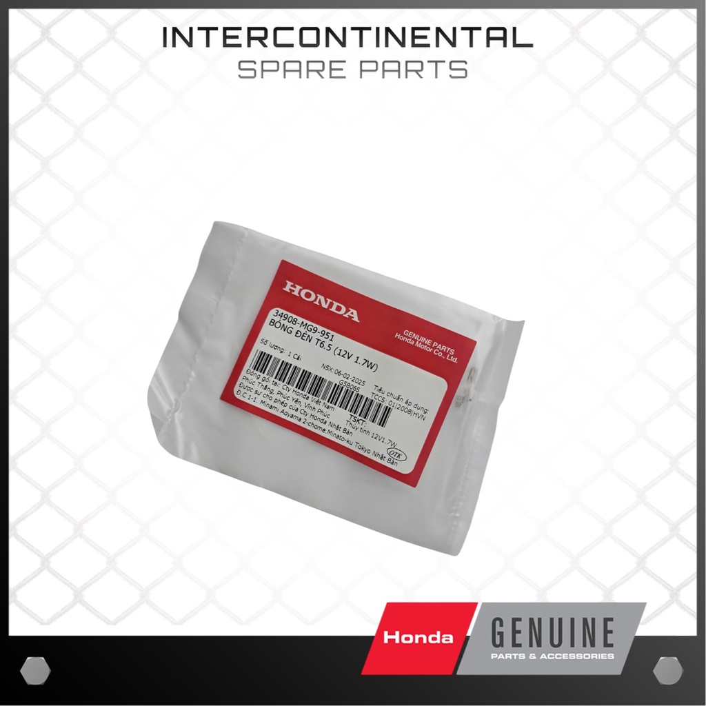 หลอดไฟ T6.5 (12v 1.7w) แชร์กับรถมากมาย (34208-MG9-951) ของแท้