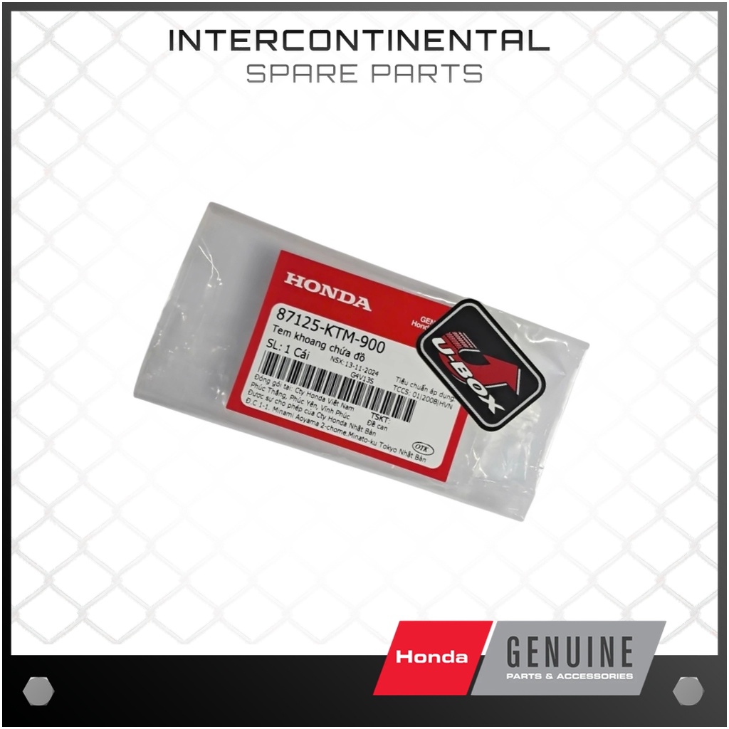 สติ๊กเกอร์ช่องเก็บของ Future Neo ของแท้ Wave (87125-KTM-900)