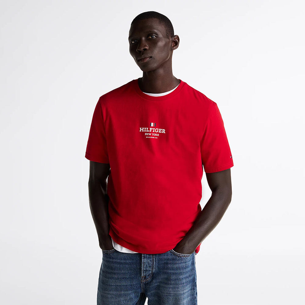 TOMMY HILFIGER - เสื้อยืดแขนสั้นผู้ชาย Rwb Hilfiger Tee - MW0MW38980XLD