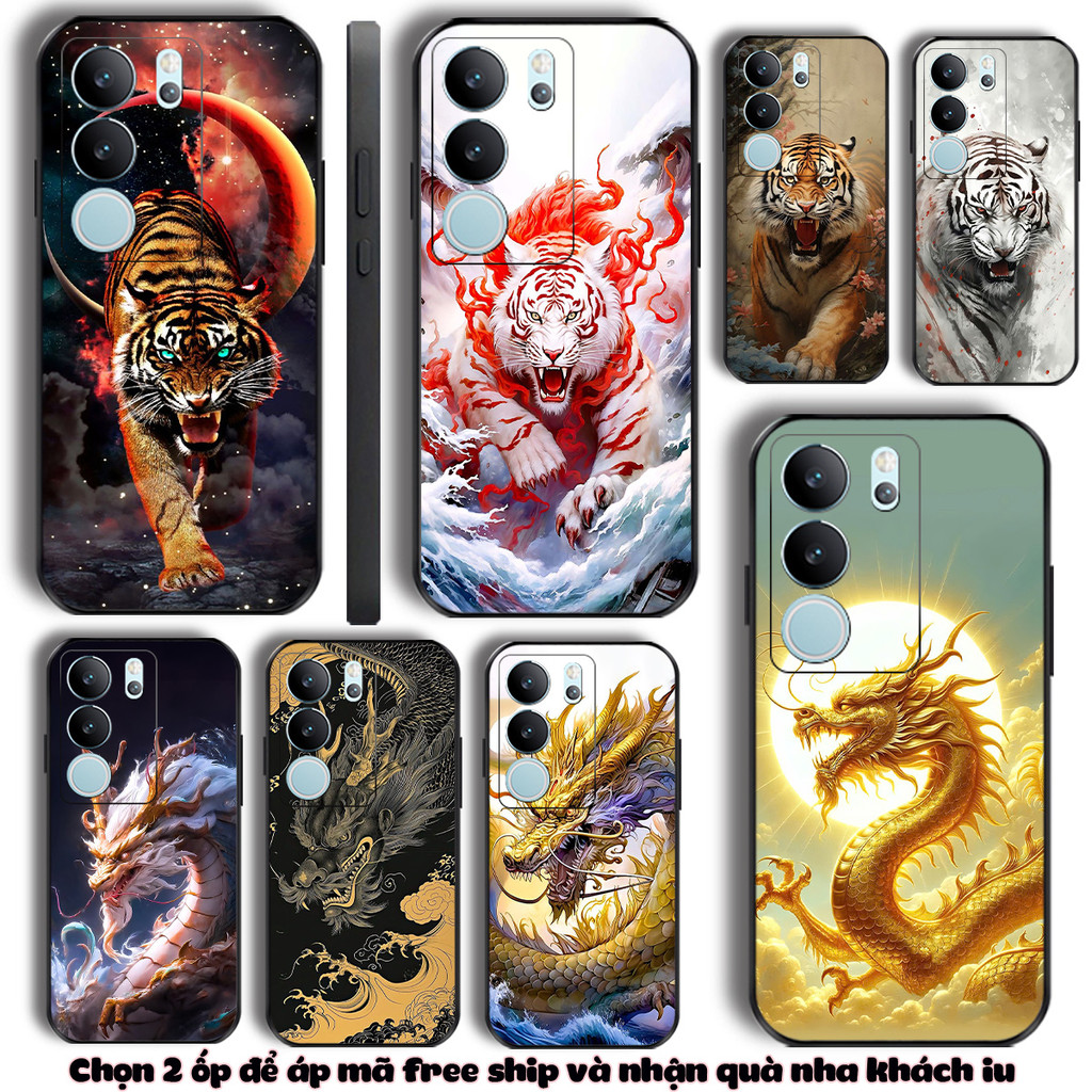 เคส Vivo Y19s, Y29s, Y29 4G 5G, มังกรผู้ทรงอํานาจและเสือฮวงจุ้ย