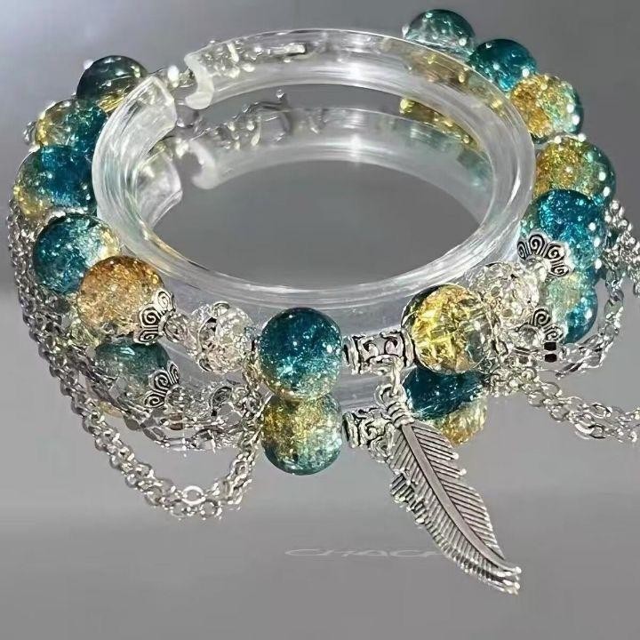 สร้อยข้อมือดอกไม้อ่อนเยาว์น่ารัก SPK616.45806 BSTVTLT [DoRa Jewelry] - ปิดคอ สะพาน ดาว หน้าตัวอักษร