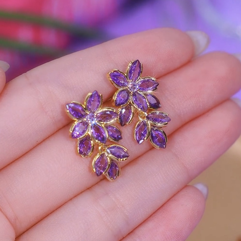 ต่างหูพู่แฟชั่นสวยๆ SPK873.45806 Collection [DoRa Jewelry] - สีชมพู น่ารัก ดอกไม้