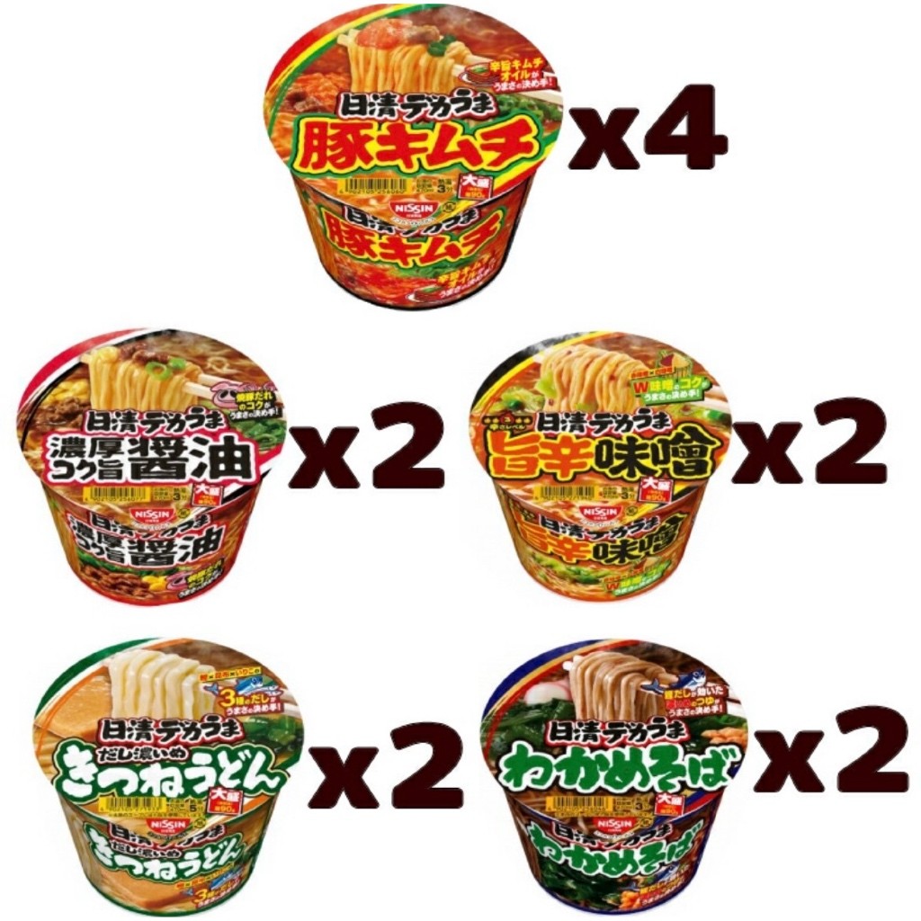 [Direct from Japan] Nissin Foods Cup Noodles Dekauma 5 Types Assortment (12 in total) (Pork Kimchi x