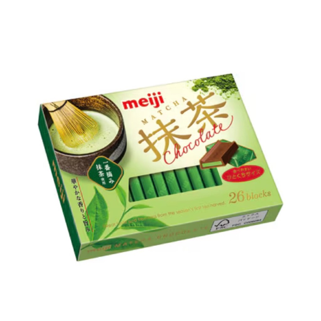 [Direct from Japan] Meiji Matcha Chocolate Box (26 pieces) Chocolate Meiji 120g