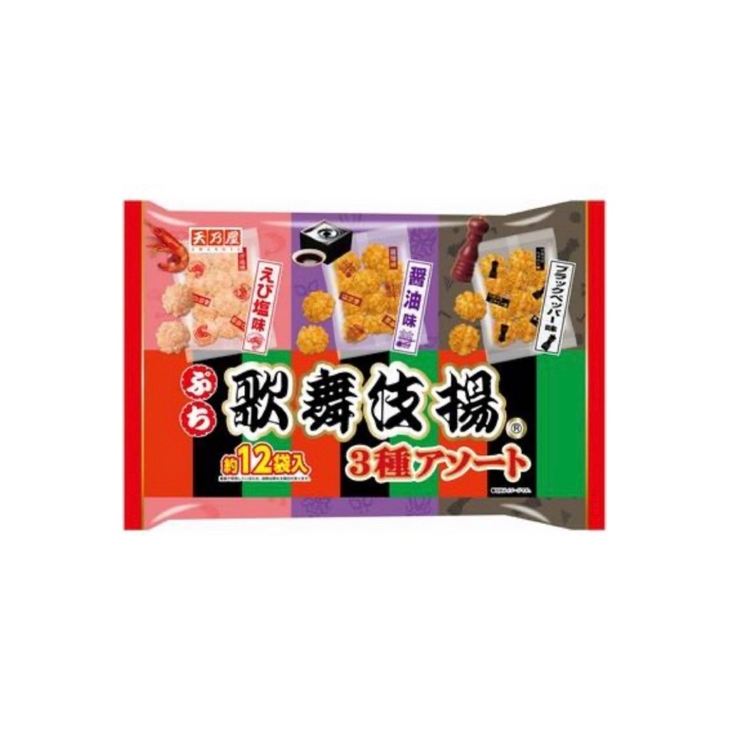 [Direct from Japan] Kabukiage Amanoya Snacks Mini 3 Types Assorted 3 Types x 4 Bags
