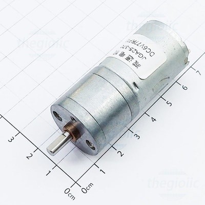 GA25-370 มอเตอร์เกียร์ 6VDC, 77 rpm, เพลา 4mm